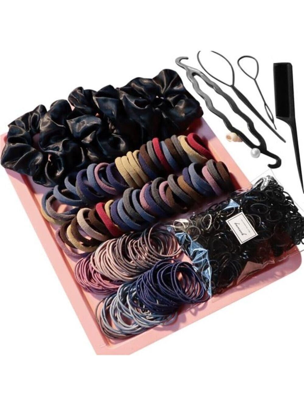 Hair accessories set 755pcs ponytail holders scrunchies hair ties for thick curl